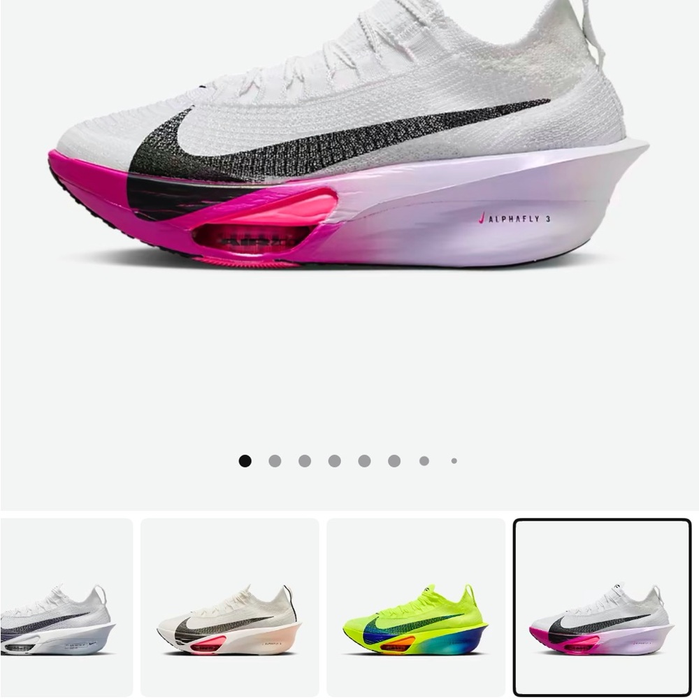 Nike Alphafly 3 White with Pink and Black Accents